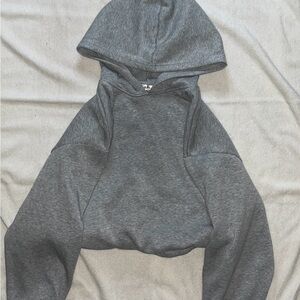 Madden Girl Heather Gray Cropped Hoodie